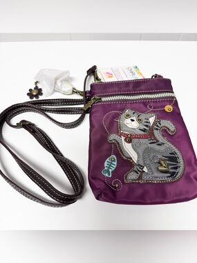 NWT Chala CV Purple Cat Crossbody